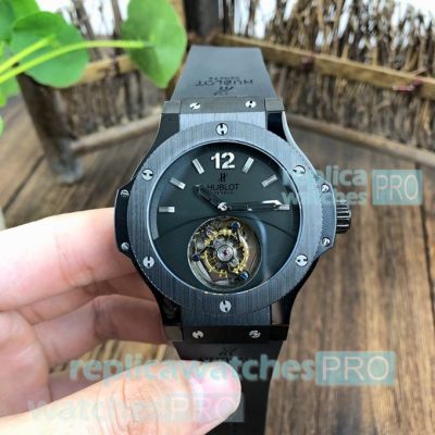 Swiss Copy Hublot Big Bang Tourbillon Watch - Black Dial With Bezel